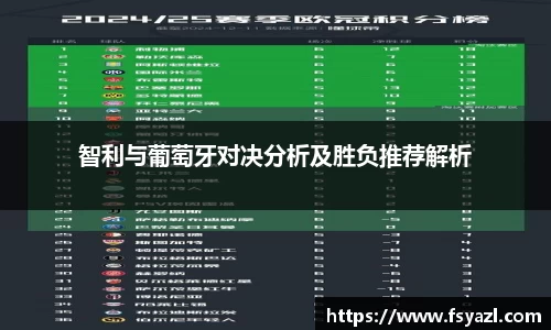 智利与葡萄牙对决分析及胜负推荐解析